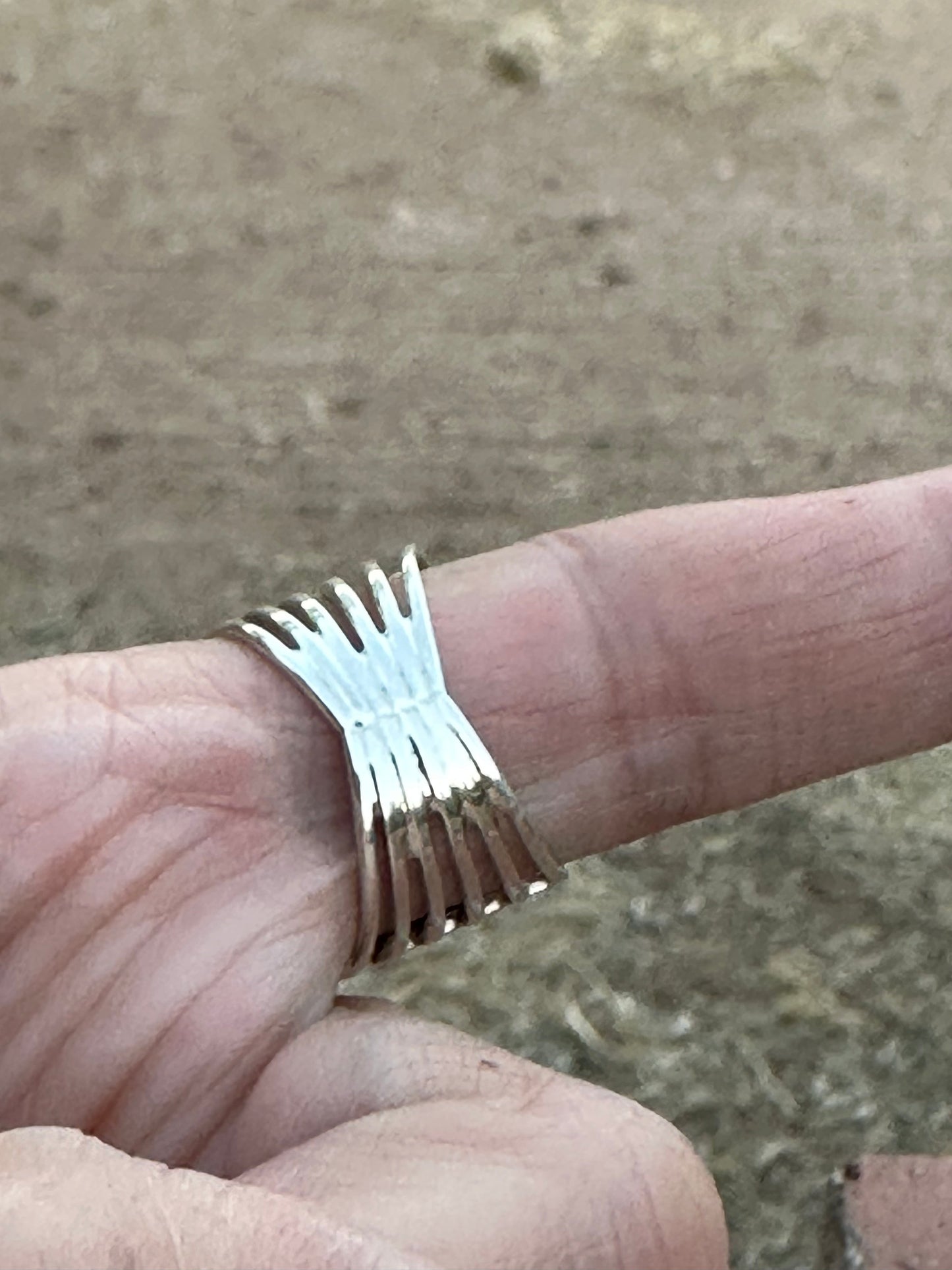 Zuni White Fire Opal 5 Row Rings