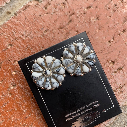 White Buffalo Cluster Post Earrings