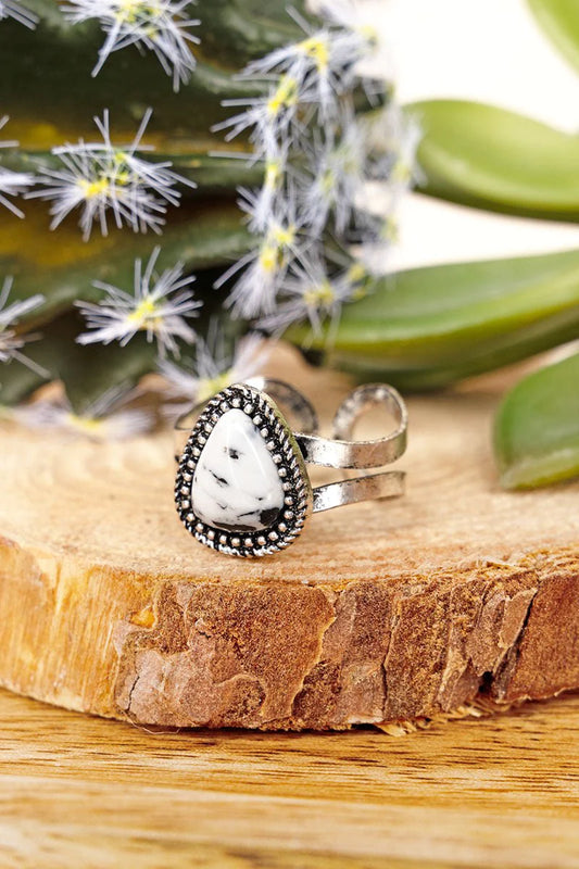 WHITE RAYNE SILVERTONE CUFF RING
