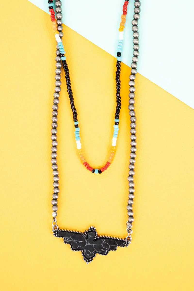 Kayla Black Cross Layered Necklace - Wholesale Accessory MarketKayla Black Cross Layered Necklace - Wholesale Accessory Market AN3336-SBBK  KAYLA BLACK CROSS LAYERED NECKLACE