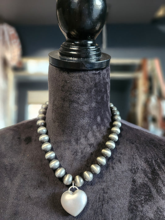 Western Solid Heart Pendant Necklace