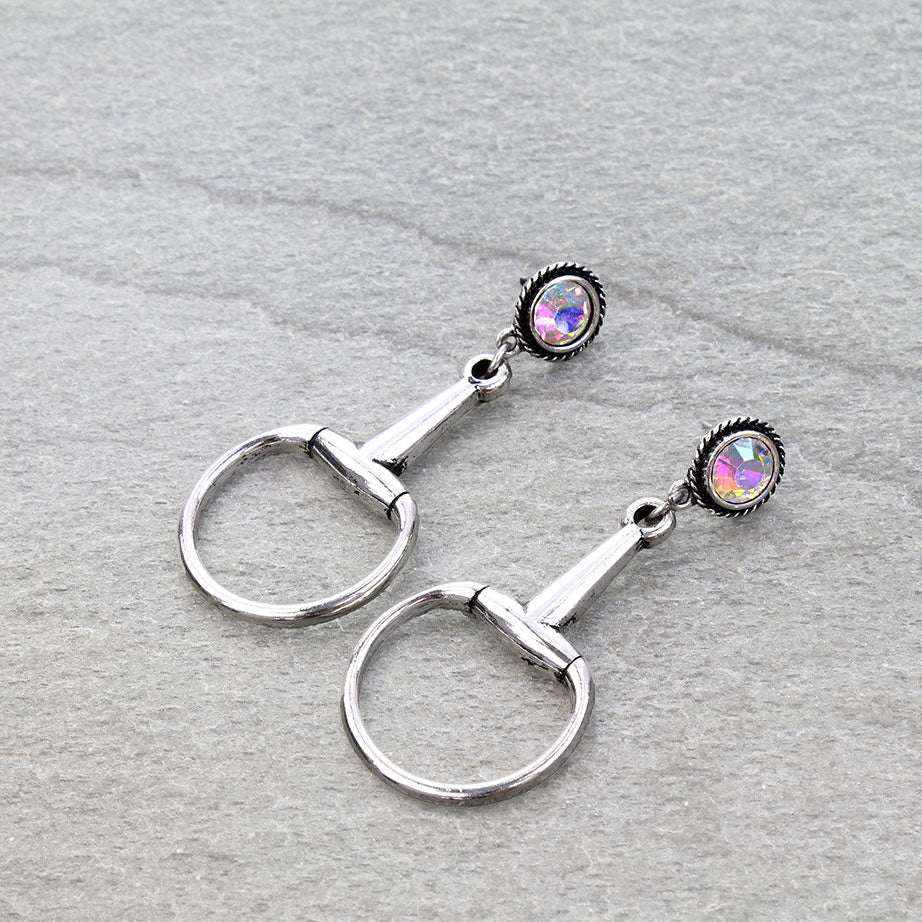 Western Horsebit Stone Stud Earrings