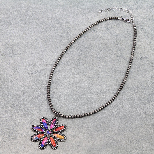Sunset flower necklace