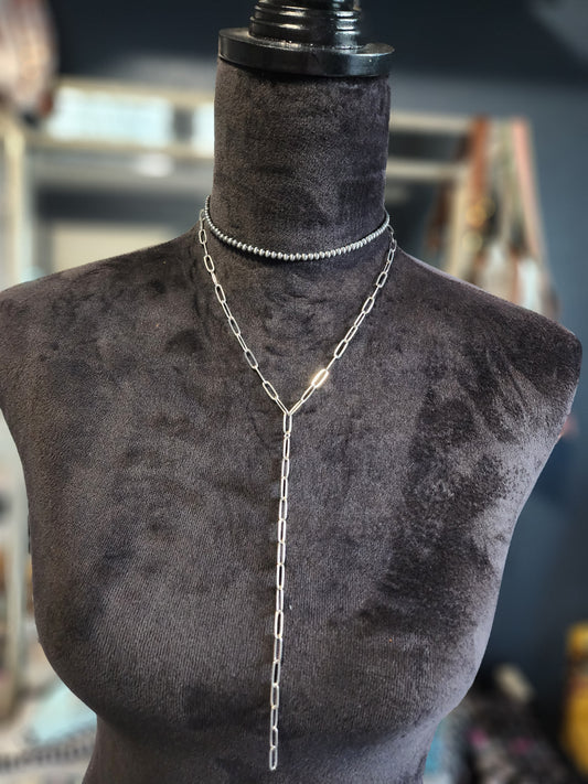Western Pearl with Chain 2Row Choker