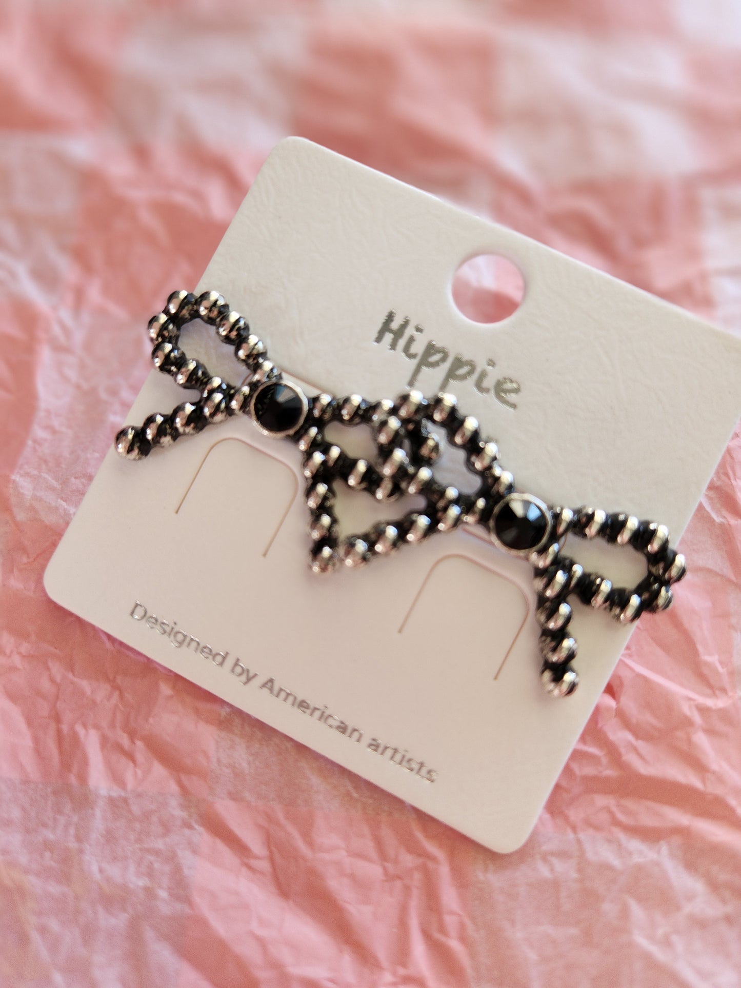 3D Ball TXR Ribbon Stud Earrings
