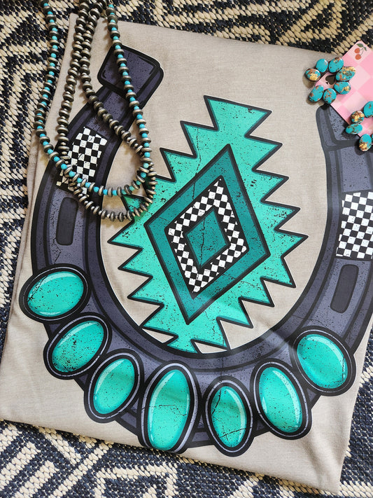 Horse shoes turquoise