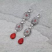 Western Concho Stone Dangle Earrings