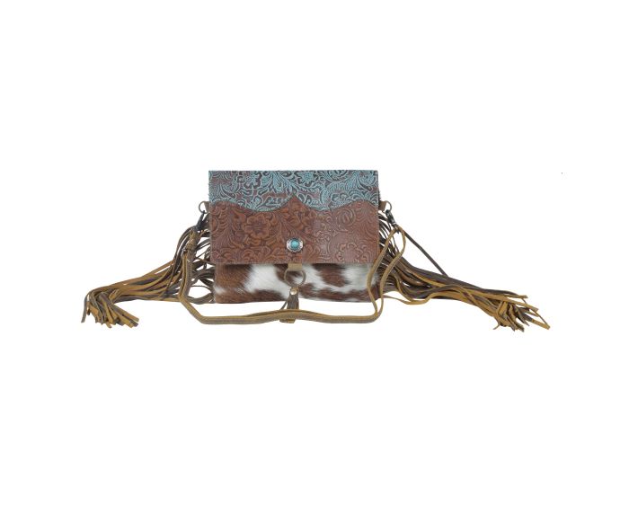 Cerulean Vines Leather & Hairon Bag