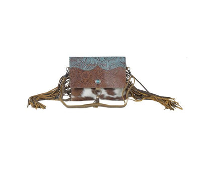 Cerulean Vines Leather & Hairon Bag