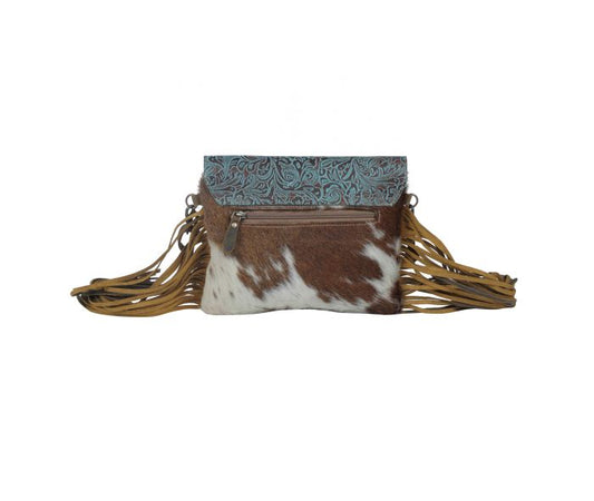 Cerulean Vines Leather & Hairon Bag