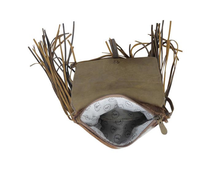 Cerulean Vines Leather & Hairon Bag