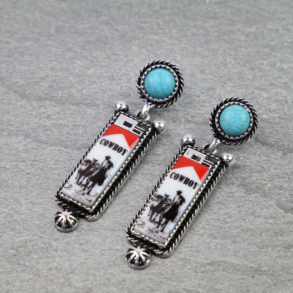 Western Cowboy Lighter Stud Earrings