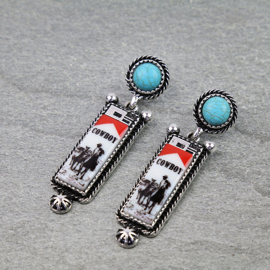 Western Cowboy Lighter Stud Earrings