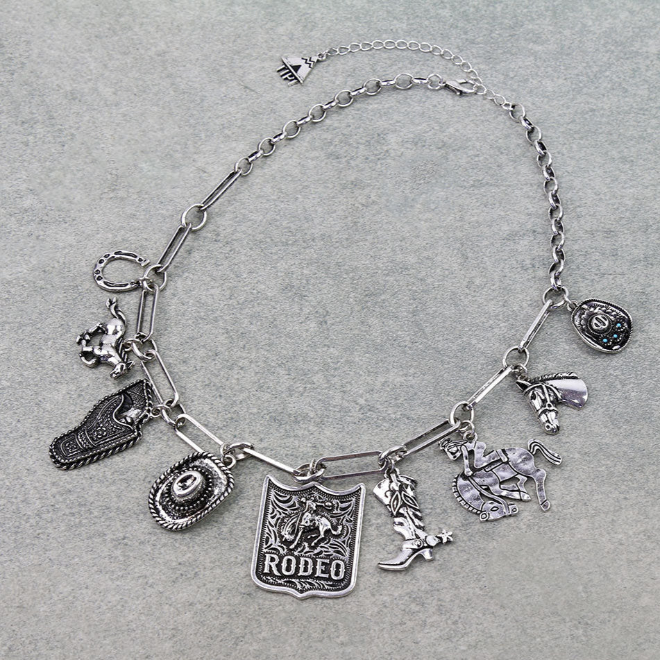 Western Rodeo Theme Charm Necklace