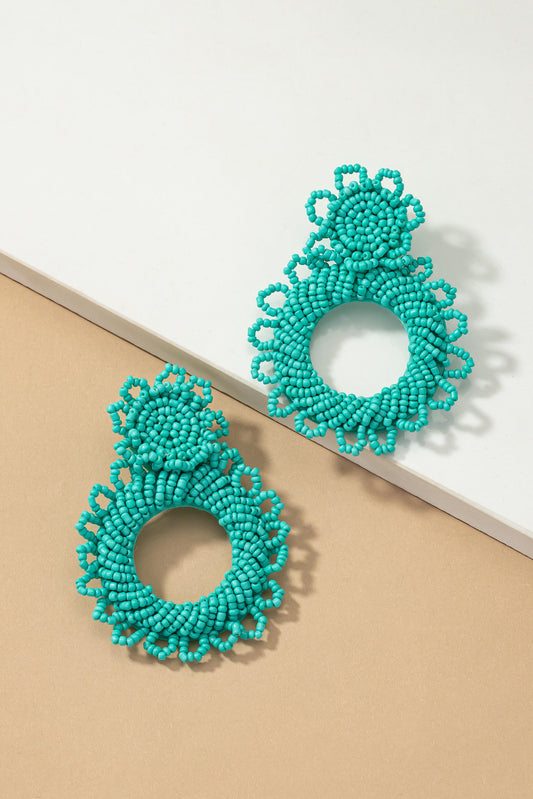 Handmade statement seed bead earrings.