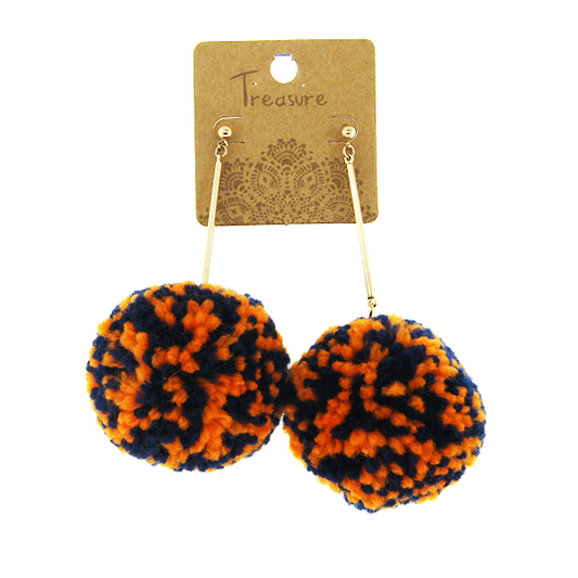 fuzzy ball drop orange and navy