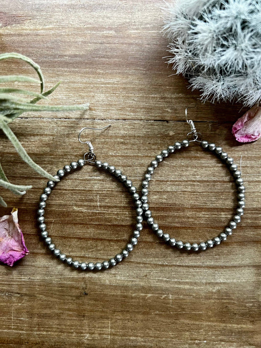 Silver plated hoop - western jewelry